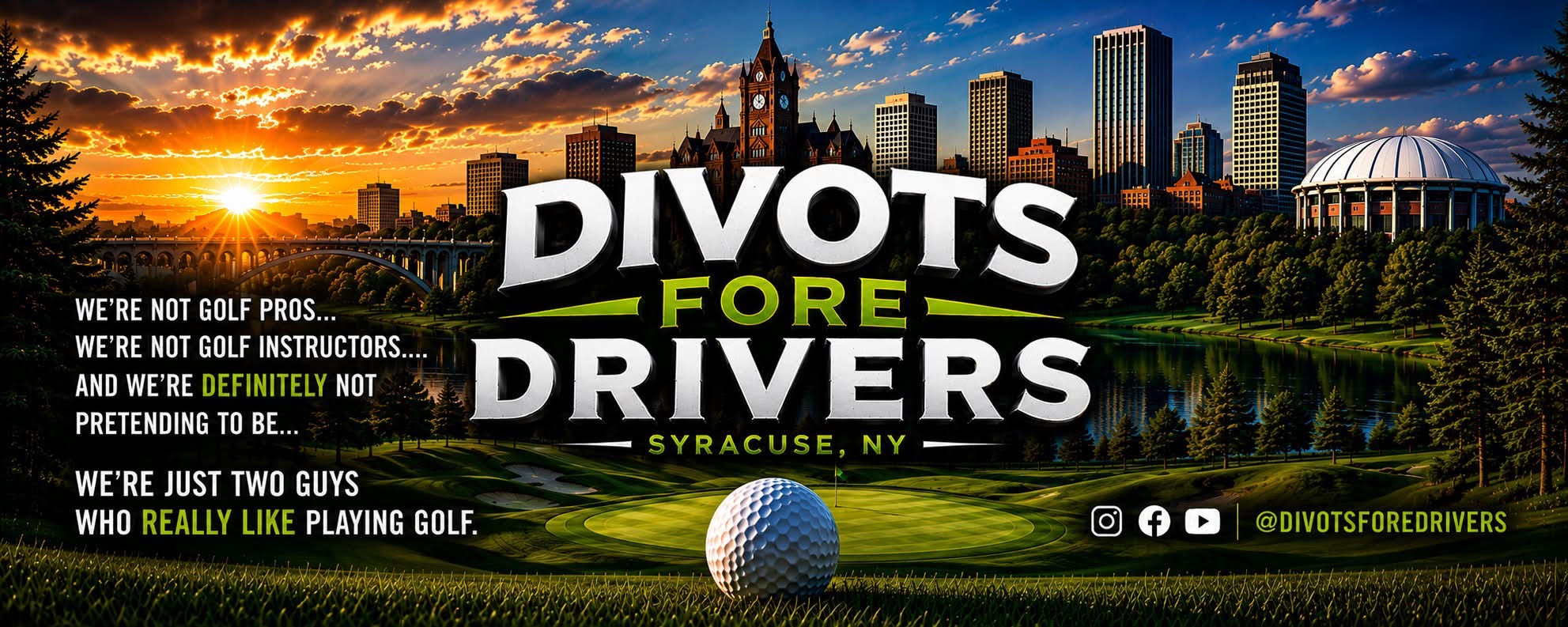 Divots Fore Drivers — Syracuse skyline hero banner